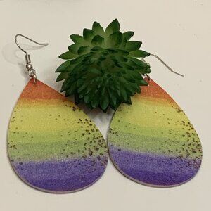 Pride Earring, Gay Pride Earring, Rainbow Earring, Gift Idea, Tie Dye Earring